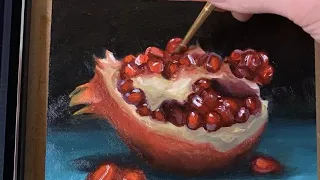 How to paint a Pomegranate with oil paint