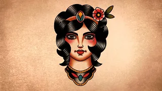 How to draw an old school female face | Tattoo drawing tutorial