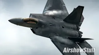 F-22 Raptor Clips - Demo and Heritage Flight - Terre Haute Airshow 2018