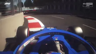 Alonso's car fails while chasing Mazepin in Baku - Assetto Corsa
