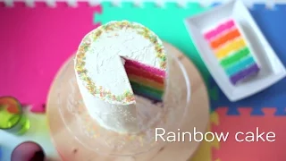 Easy rainbow cake recipe - How to make a rainbow cake
