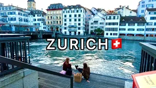 🇨🇭Zurich Walking Tour. Warm and Sunny Autumn Day in Switzerland, October 2022