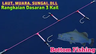 Rangkaian Pancing Dasaran 3 Mata Kail - Bottom Fishing