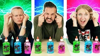 TWIN TELEPATHY SLIME Challenge zu dritt | Sind Kathi, Kaan & Nina Schleim Drillinge? Triplets Slime