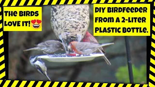 How to make a bird feeder out of a 2-liter plastic bottle.