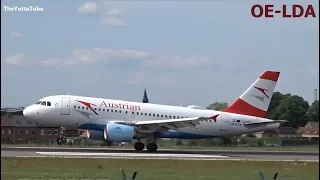 Austrian Airlines - Airbus A319 - Landing + Takeoff at Brussels (OE-LDA)