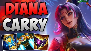 KOREAN CHALLENGER SOLO CARRY WITH BUFFED DIANA JUNGLE! | CHALLENGER DIANA JUNGLE GAMEPLAY | 13.14