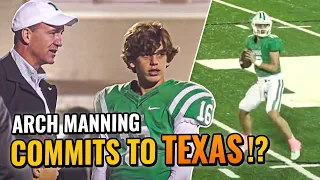 #1 QB Arch Manning COMMITS To TEXAS! Peyton Manning's Nephew Is Longhorns Biggest Recruit EVER!?