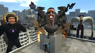 MEGA BUZZSAW AND LARGE MUTANT SKIBIDI MAN VS UPGRADE TITAN G MAN SKIBIDI TOILET in GMod!