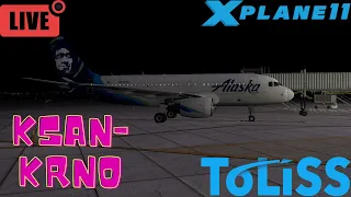 X-PLANE 11 SAN DIEGO TO RENO TAHOE  WITH ALASKA IN THE A319-100! (Early Morning Flight)