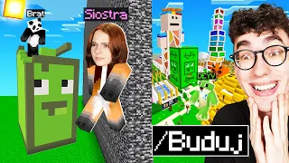 Oszukuje MŁODSZE RODZEŃSTWO w Konkursie Budowania PALIONOWA w Minecraft!