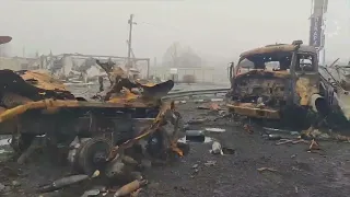 Destroyed Russian military column near Makariv, Kyiv Region 31.03.2022