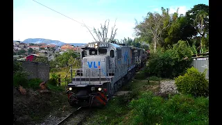 Empty freight train in Itumirim, in Brazil