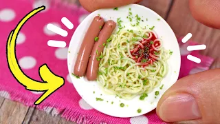 Как слепить СПАГЕТТИ с сосисками из полимерной глины! 😍 ЕДА для кукол своими руками! Анна Оськина