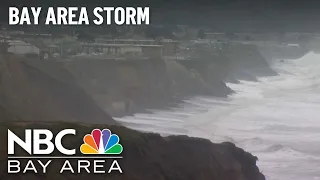 Massive waves along San Mateo coastline