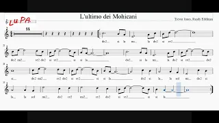 L'ultimo dei Mohicani (The Last of the Mohicans) - Flauto - Note - Spartito - Karaoke Instrumental.