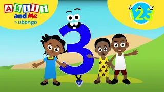 Get to Know the Number 3! | Numbers & Shapes with Akili and Me | African Educational Cartoons