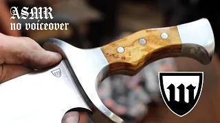 Forging a stainless steel Bowie knife set, the complete movie.