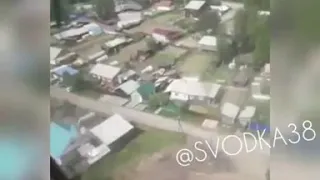 Момент падения самолета в Нижнеангарске