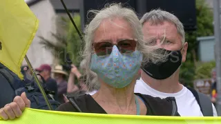 Protesters arrive in St Ives on Day One of G7 Summit in Cornwall