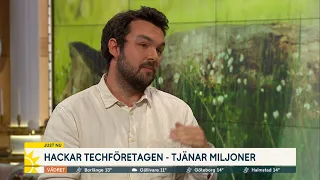 Han har tillåtelse att hacka storföretagen: ”Tjänade 50 000 dollar på en dag” - Nyhetsmorgon (TV4)