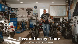 A Dream Motorbike Garage Tour With Tenerife on Triumph Motorcycle Rentals