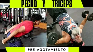 Rutina de Pecho Pre-Agotamiento con Mancuernas y Tríceps.