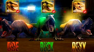 ALL NEW STAR TYRANNOSARUS REX X3 MAXED || JURASSIC WORLD THE GAME