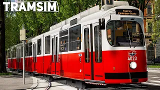 TRAMSIM #4: Fahrt mit der Wiener E2 Tram: aufgehalten von Ampeln | Straßenbahn Simulator