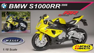 EP480 | BMW S1000RR (2008) | WELLY | 1:18 SCALE  | DIE CAST MINIATURE