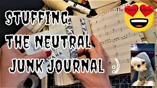 STUFFING THE NEUTRAL JUNK JOURNAL with Ephemera & Goodies! The Paper Outpost! :)