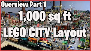 COMPLETE OVERVIEW of 1,000 sq ft LEGO CITY Layout 🌆 Part 1