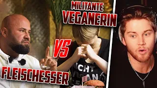 Fleischesser stellt Militante Veganerin zur Rede...oder auch nicht - TJ ist fassungslos