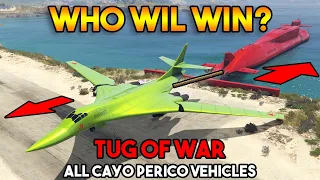 GTA 5 ONLINE : TUG OF WAR ALL CAYO PERICO HEIST VEHICLES  (WHO WILL WIN?)