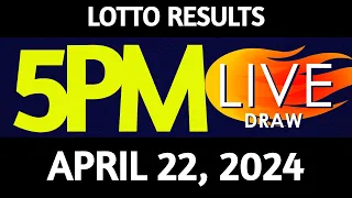 Lotto Result Today 5:00 pm draw April 22, 2024 Monday PCSO LIVE