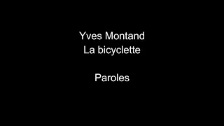 Yves Montand-La bicyclette-paroles