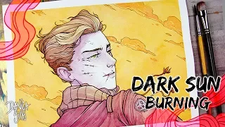 Dark Sun Burning ♦ How I Start New Paintings ♦ Original Watercolor Speedpainting