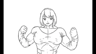 muscle growth girl ripped shirts!