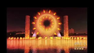 wulinshan music water dancing fountain O show with fire and laser design by seafountain