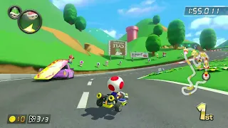 Lucky Cat Cup - Toad Gameplay 150cc Mirror Mode DLC (Mario Kart 8 Deluxe)