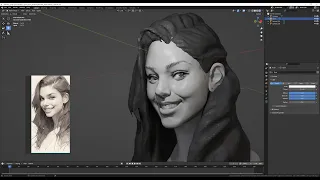 Smiling girl in Blender for around 1 hour