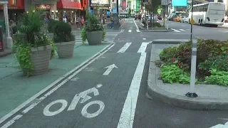 Bike Lanes In Times Square, New York City