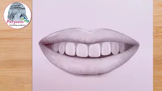 How to Draw a Smile with Teeth In a few simple steps ||  Pencil Sketch for beginners