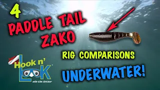 4 Paddle Tail Zako Rig Comparisons - UNDERWATER!