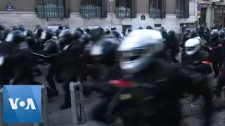 Police Charge at Protesters During Anti-Police Demonstration in France