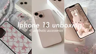 iPhone 13 (pink) unboxing | aesthetic accessories 𐙚 ˚