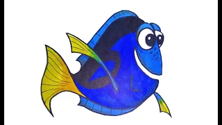 Учимся рисовать РЫБКУ ДОРИ/Learn to draw DORY FISH