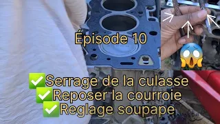 Episode 10|| Comment serrer la culasse d'une 206? comment faire le réglage des soupapes? moteurTU1JP