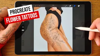 Flower tattoo designs for Procreate