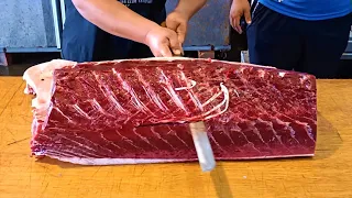 Sliced $30,000 Bluefin Tuna Superlative OTORO with Katana Knife